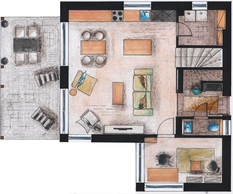 Alaprajz, háznéző, K.P., földszint